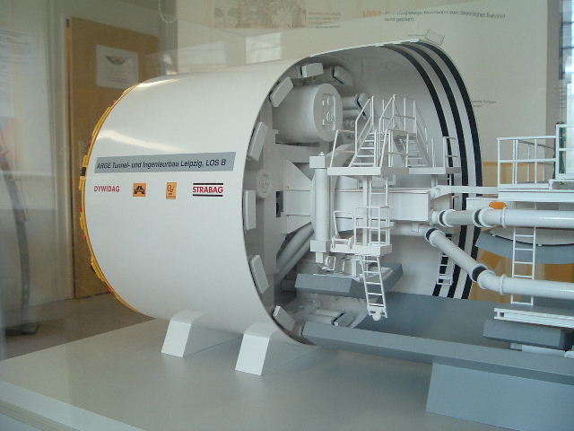 Modell der Tunnelbohrmaschine des City-Tunnel Leipzigs