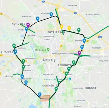 Vorschlag einer Ringbahn für S-Bahnzüge um Leipzig