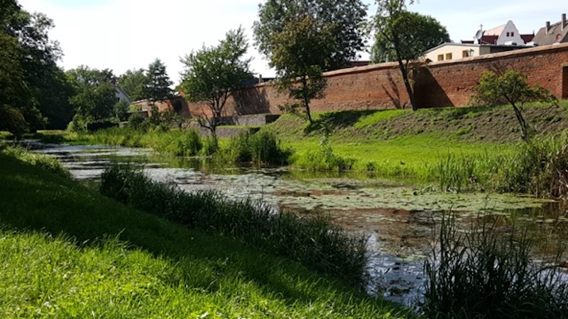 Wallgraben mit der historischen Stadtmauer Wallgraben mit der historischen Stadtmauer