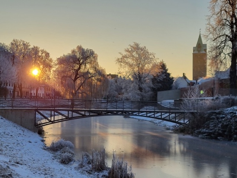 Wallgraben mit dem Breiten Turm in Delitzsch Wallgraben mit dem Breiten Turm in Delitzsch